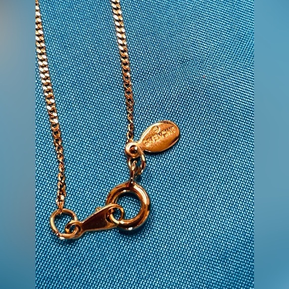 Givenchy Gold Pendant with Rhinestones 18” Necklace Excellent Condition - Picture 4 of 5